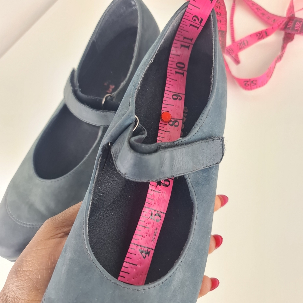 Munro Mary Jane Shoes Womens Blue Nubuck Leather Journey Comfort Size 11 - Picture 12 of 15